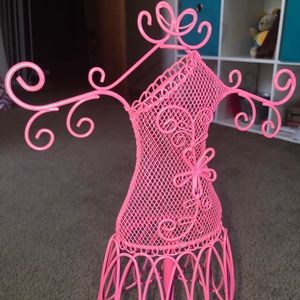 Pink Wire Form Jewelry Holder